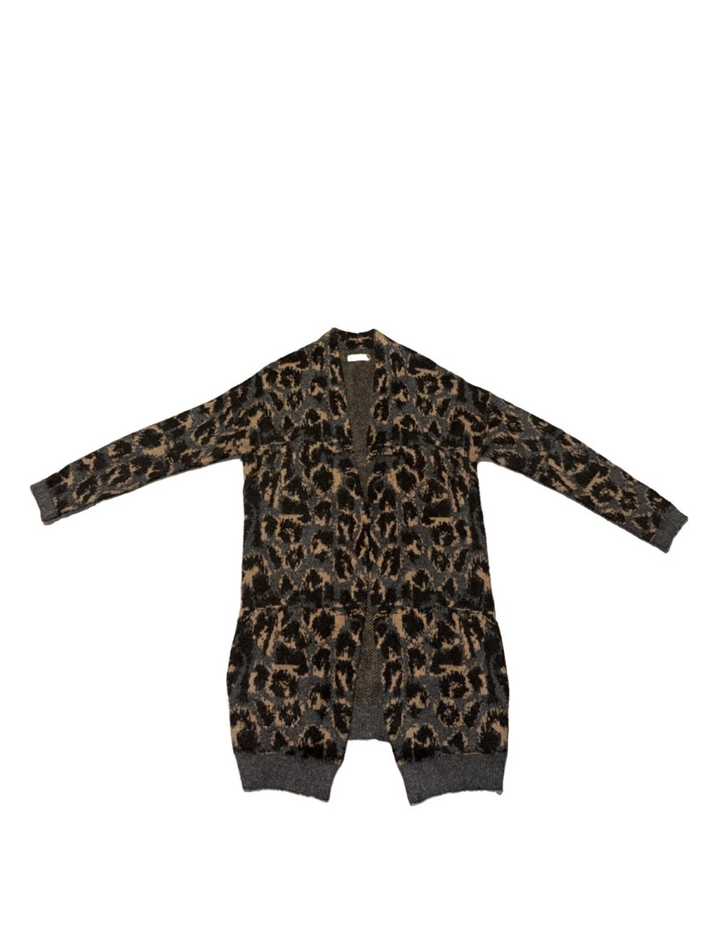DAY Birger Et Mikkelsen Woman Cheetah Leopard Long Cardigan Sweater, Size MEDIUM